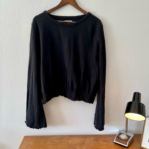 Madewell Texture & Thread Smocked Bell-Sleeve Top - Picture 6 of 9